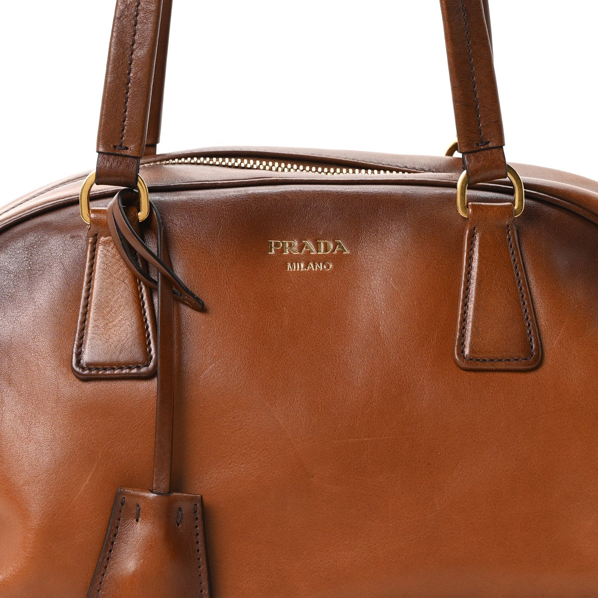 Vitello Old Medium Bowling Bag Cognac