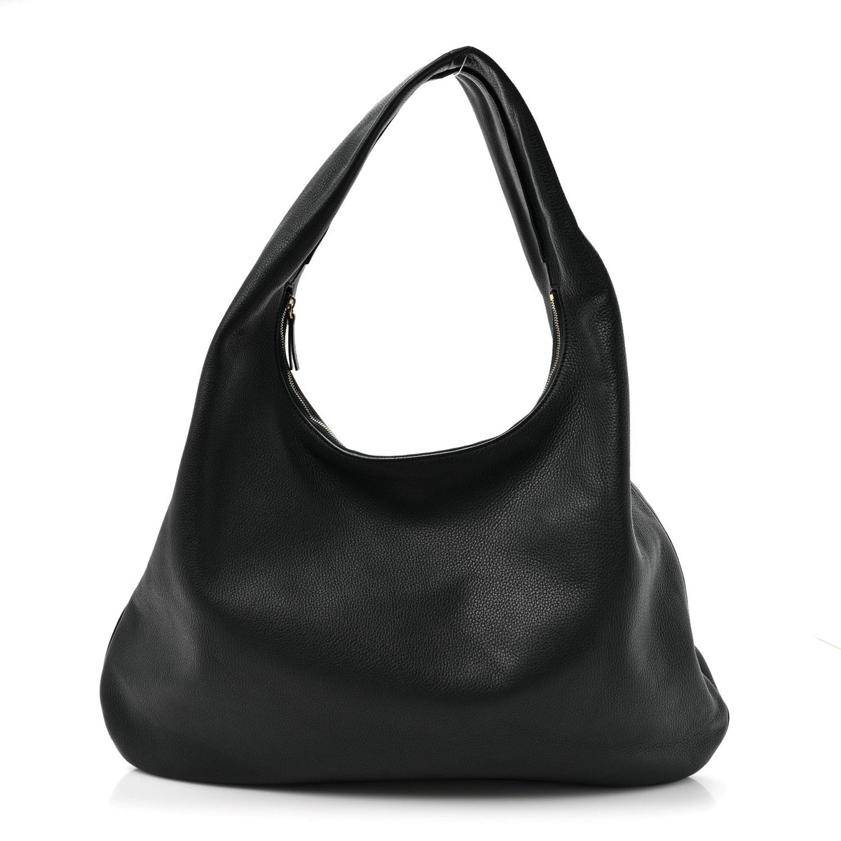 Grained Calfskin Medium Everyday Shoulder Bag Bottle Green