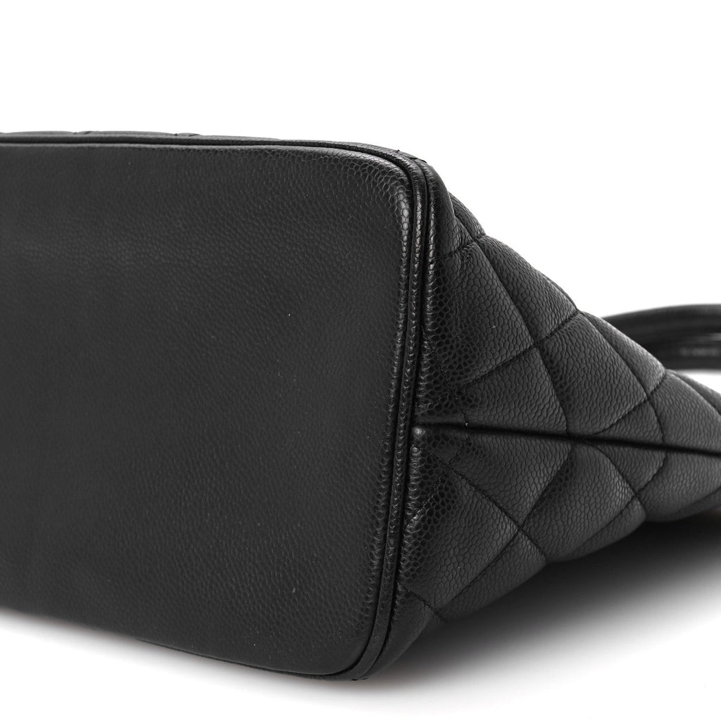 Caviar Quilted Medallion Tote Black