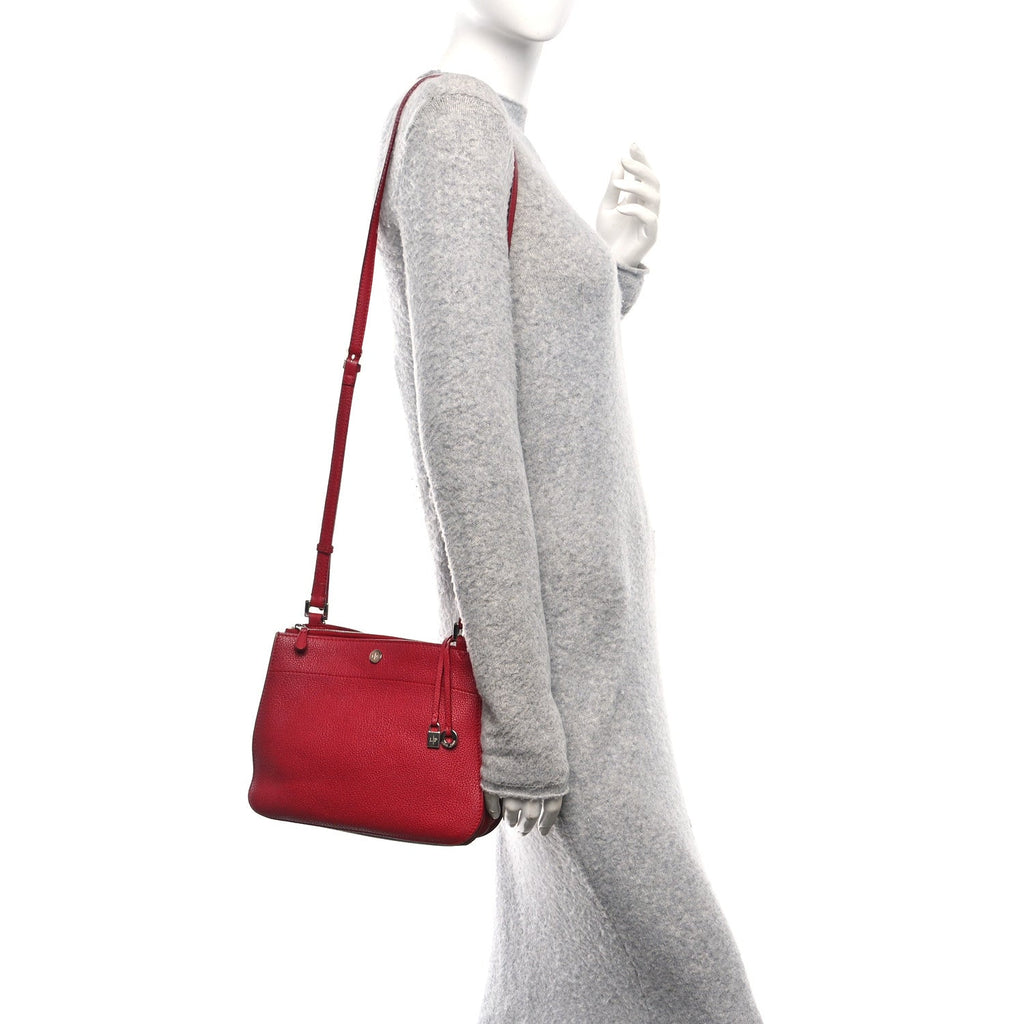Grained Calfskin Milky Way Shoulder Bag Red