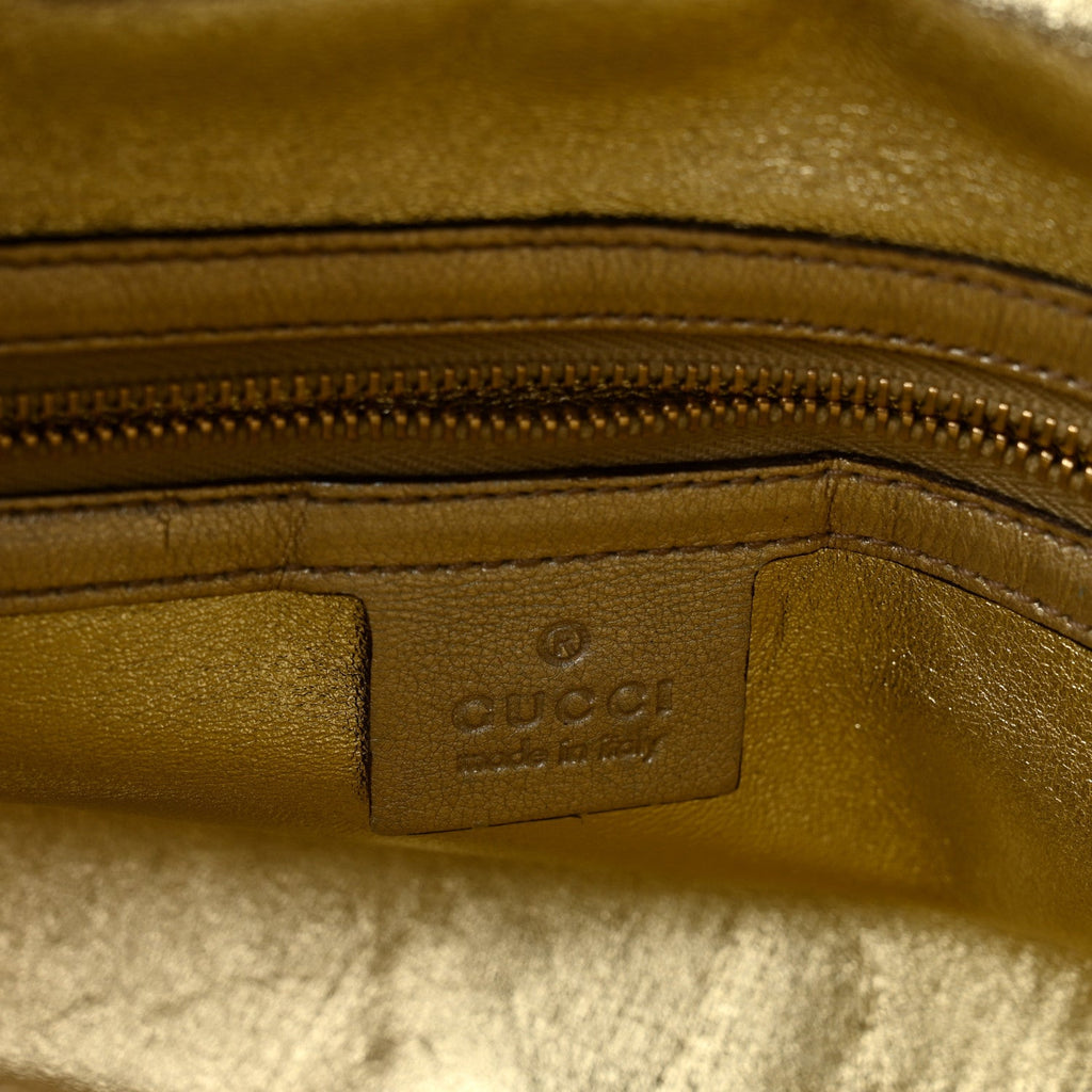 Goatskin Small Capri Bowler White Gold