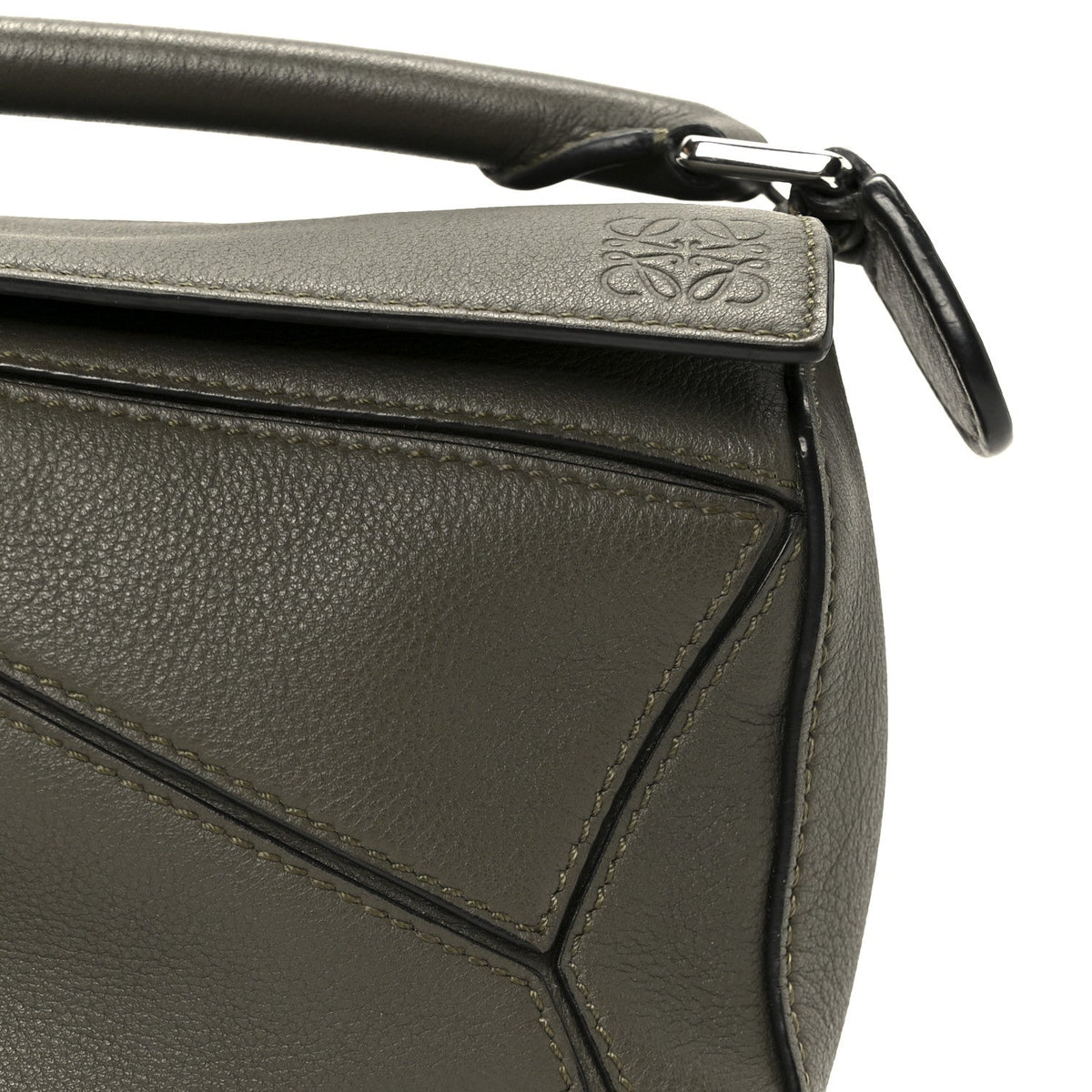 Calfskin Mini Puzzle Bag Khaki Green