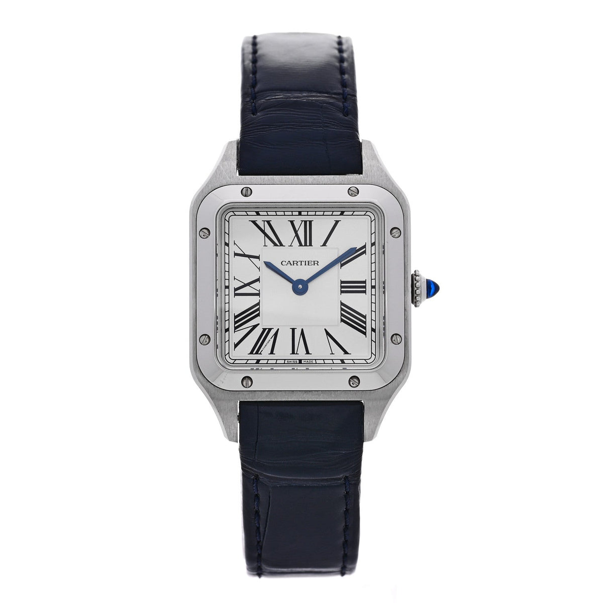 Stainless Steel Alligator 27.5mm Santos Dumont Quartz Watch