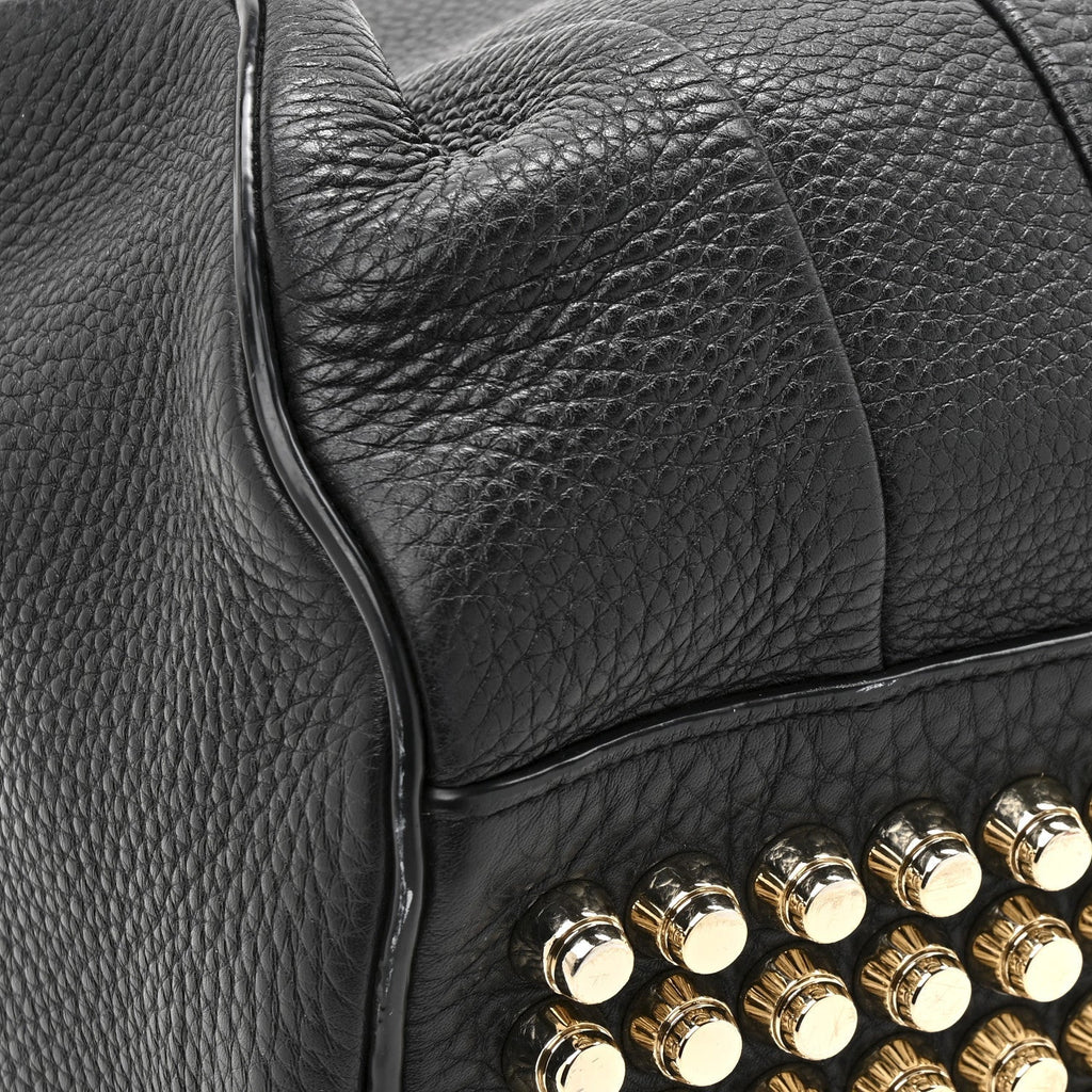 Pebbled Lambskin Rocco Black Pale Gold Hardware