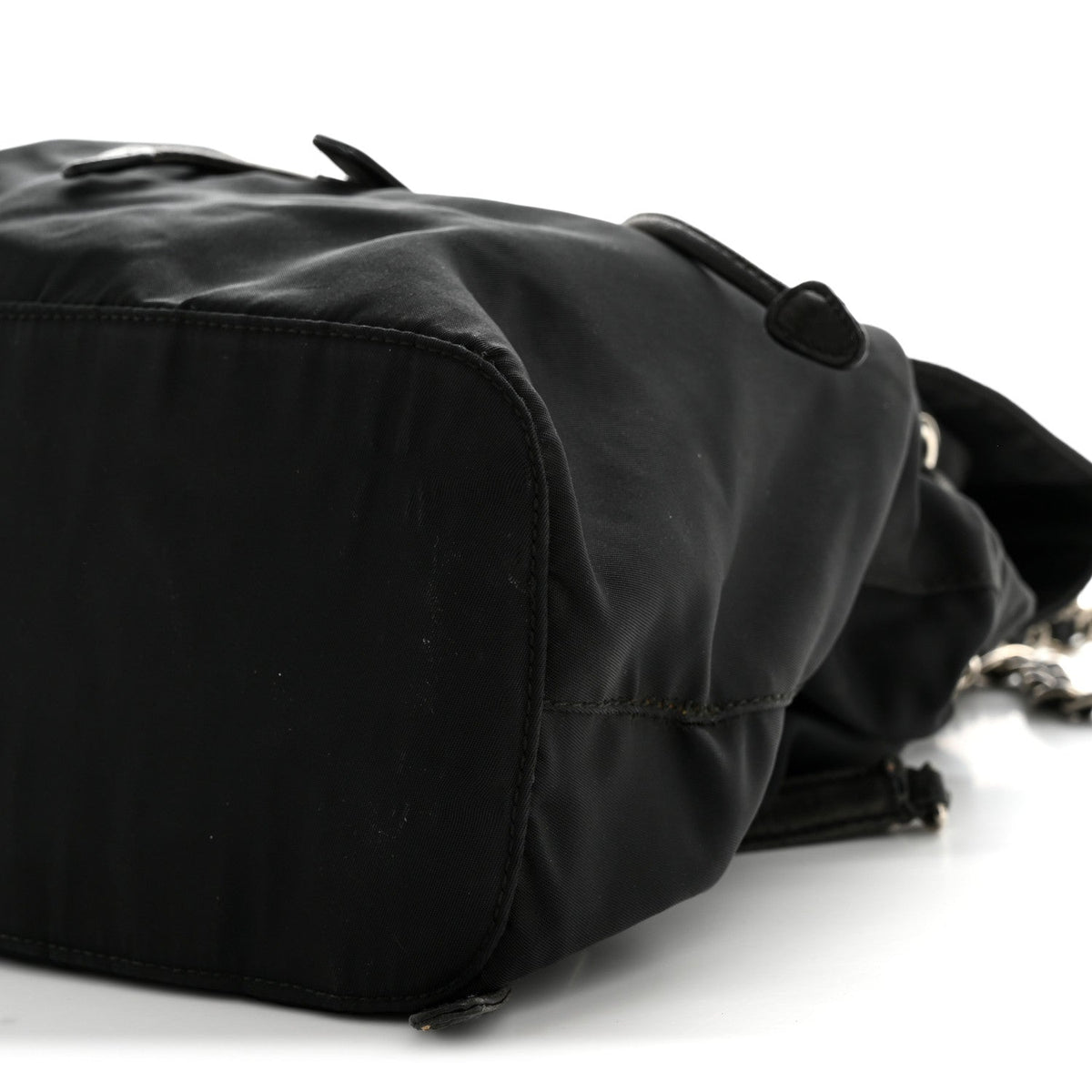 Tessuto Nylon Vela Chain Backpack Black