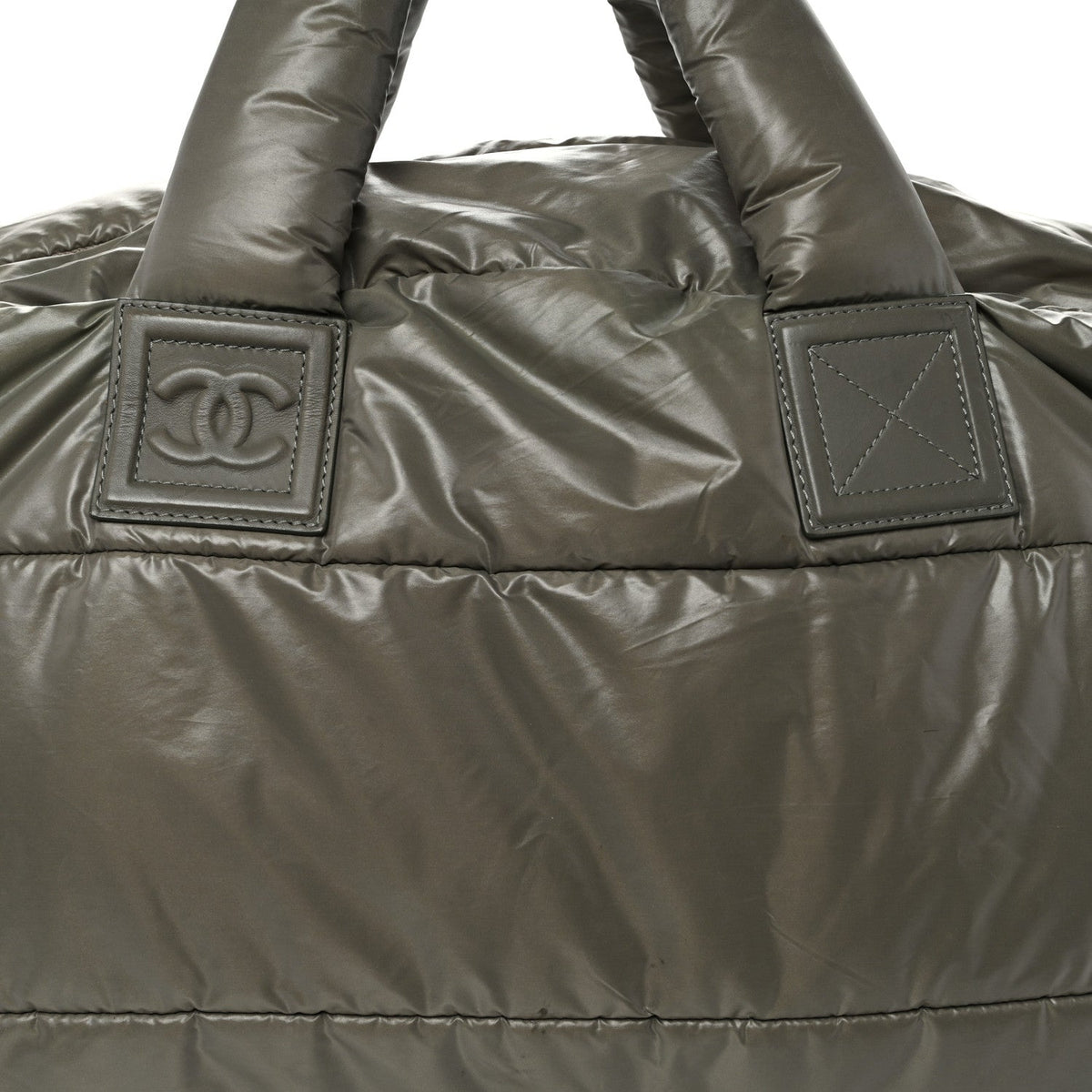 Nylon Quilted Coco Cocoon Reversible Tote Grey
