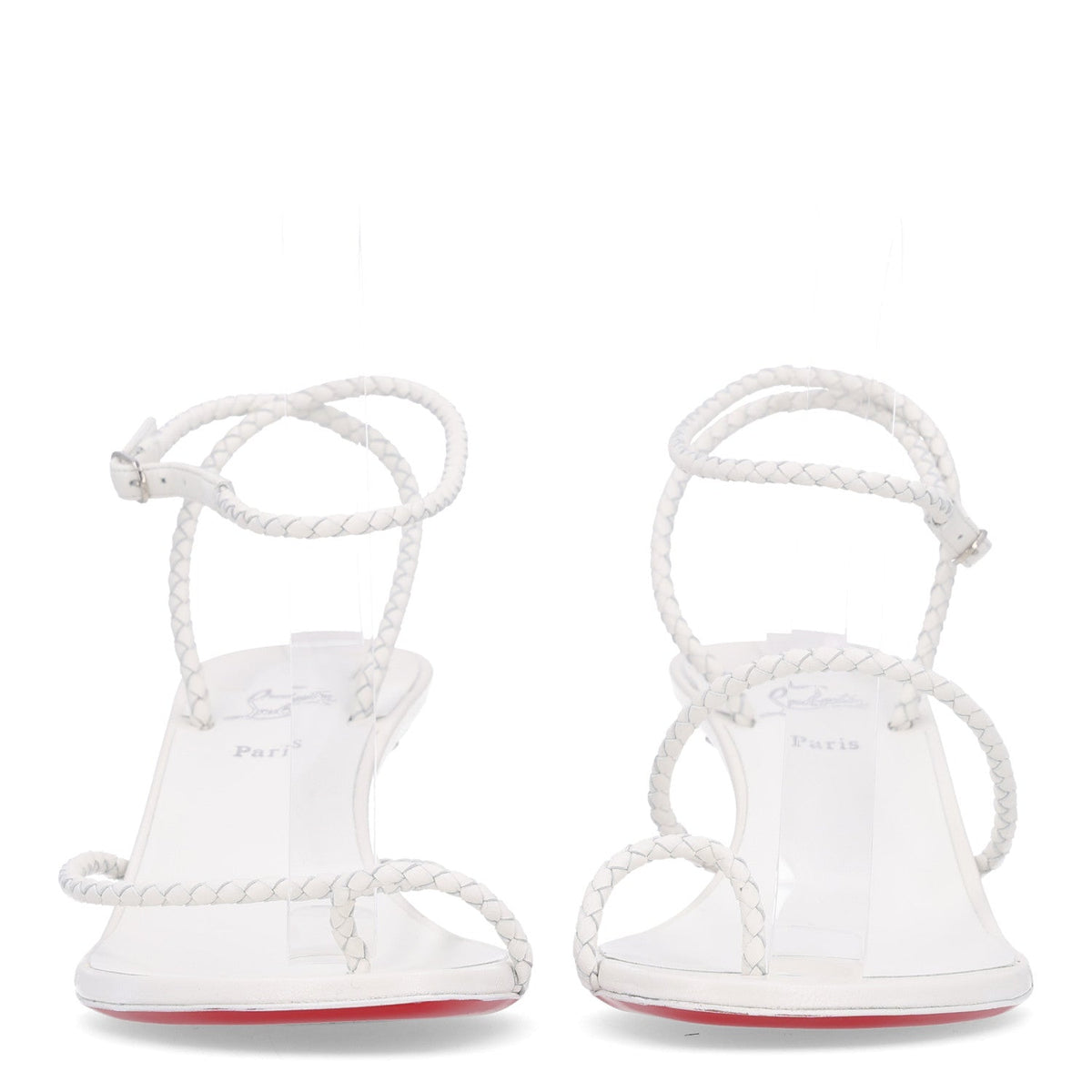 X Idris Elba Hibaq Calfskin Braided 55mm Sandals 41 White