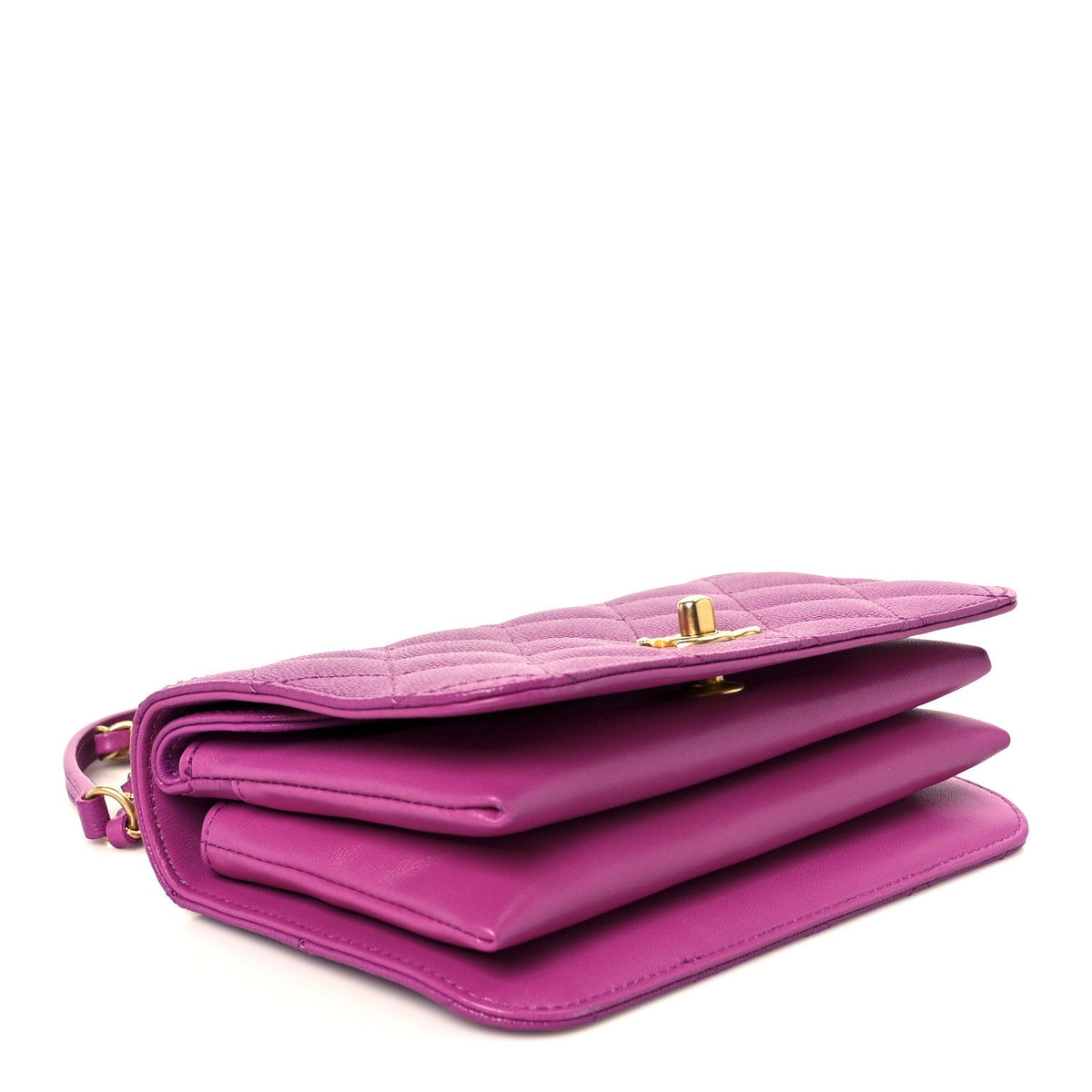 Caviar Quilted Mini Top Handle Flap Dark Pink