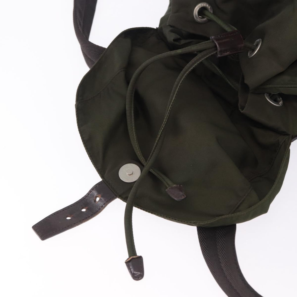 PRADA Backpack Nylon Green Silver Auth ep15691