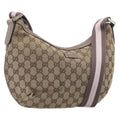 GUCCI GG Canvas Sherry Line Shoulder Bag Beige Gold 181092 Auth ep15849
