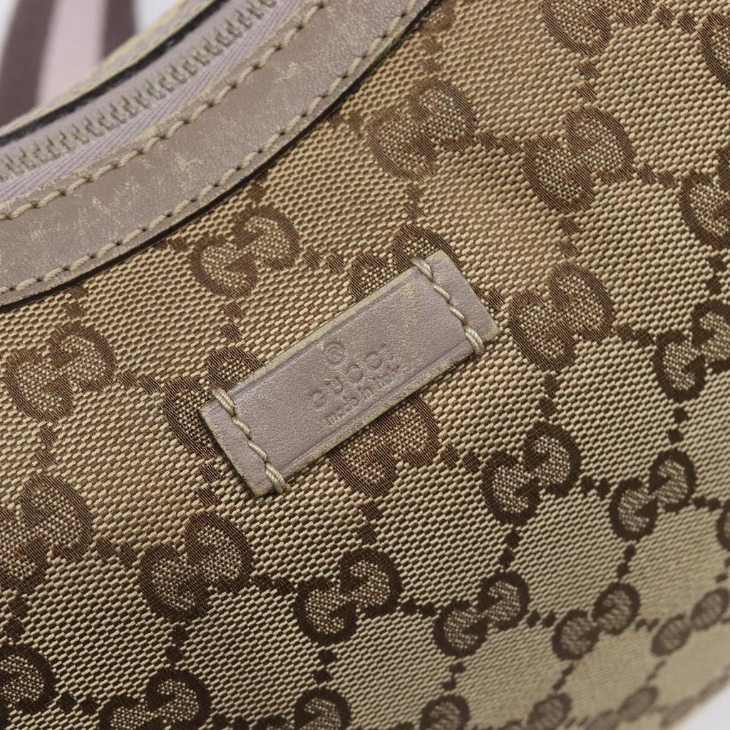 GUCCI GG Canvas Sherry Line Shoulder Bag Beige Gold 181092 Auth ep15849