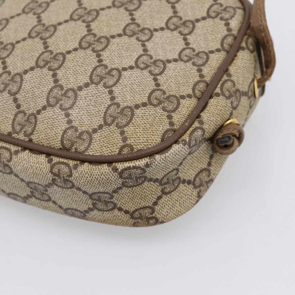 GUCCI GG Supreme Shoulder Bag PVC Beige Gold 116 02 606 Auth ep16088