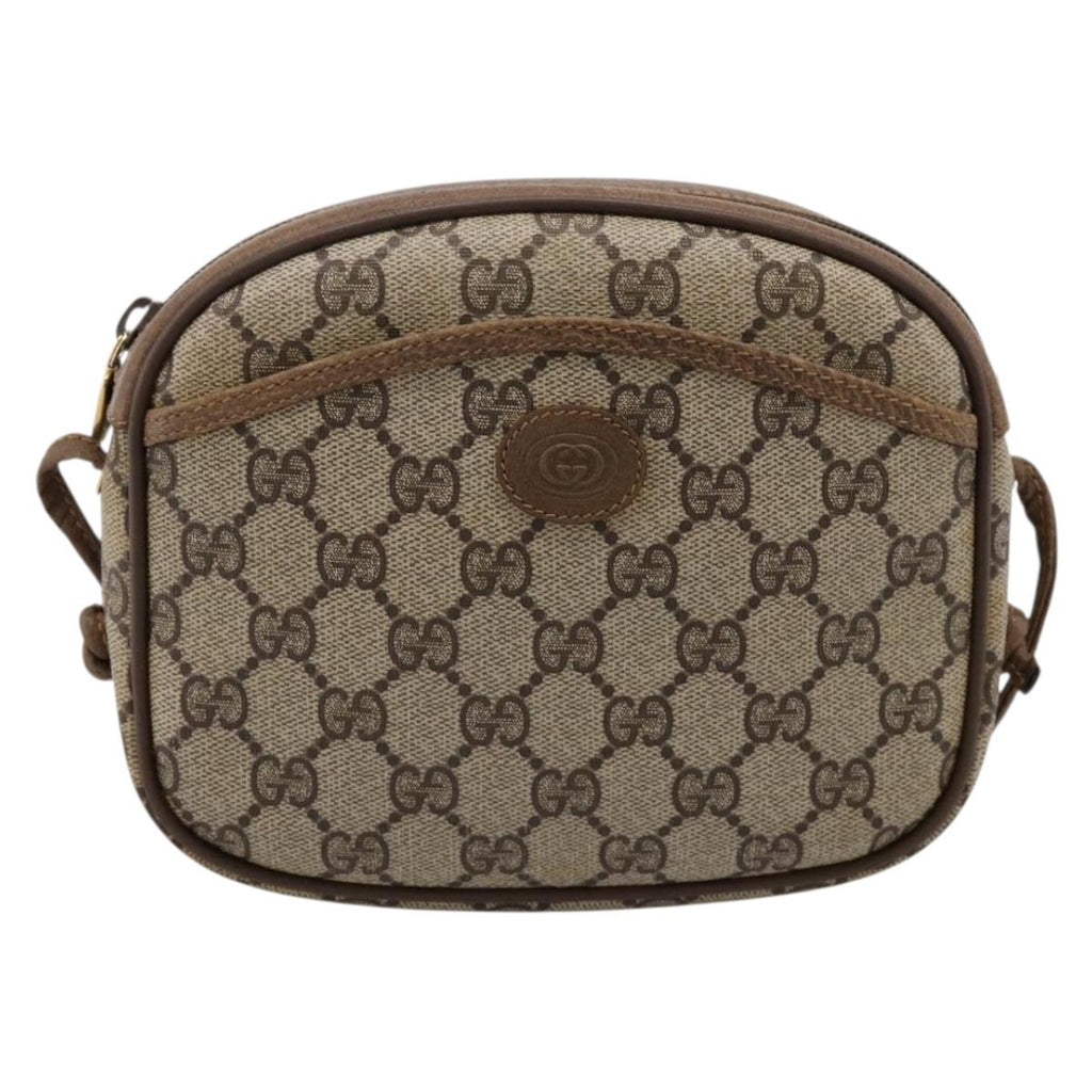 GUCCI GG Supreme Shoulder Bag PVC Beige Gold 116 02 606 Auth ep16088