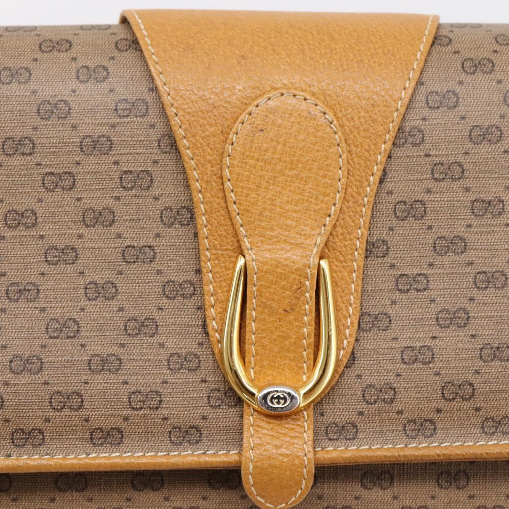 GUCCI Micro GG Supreme Shoulder Bag PVC Beige Gold 904 02 050 Auth ep16103