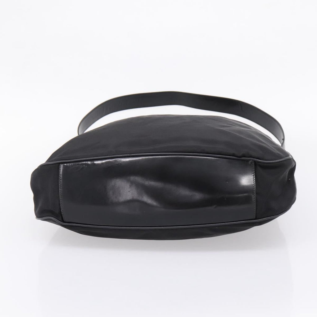 GUCCI Bamboo Hand Bag Nylon 2way Black Silver 001 1577 2615 Auth ep16156