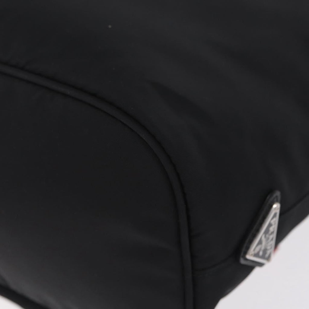 PRADA Hand Bag Nylon Black Silver Auth ep16275V