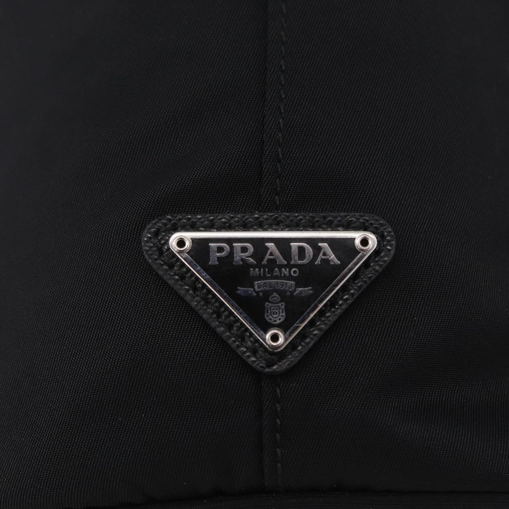 PRADA Hand Bag Nylon Black Silver Auth ep16275V