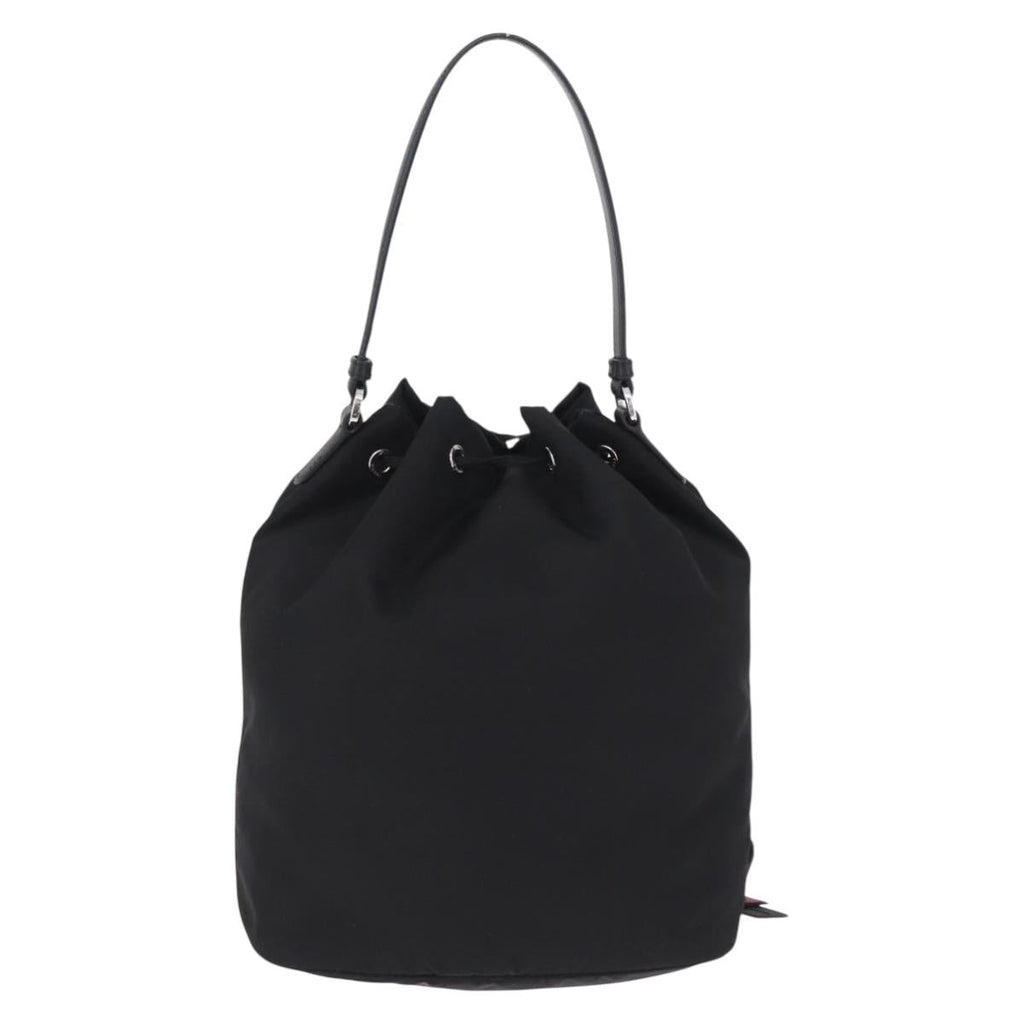 PRADA Hand Bag Nylon Black Silver Auth ep16275V