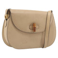 GUCCI Bamboo Shoulder Bag Leather Beige Gold 001 113 1529 Auth ep16289