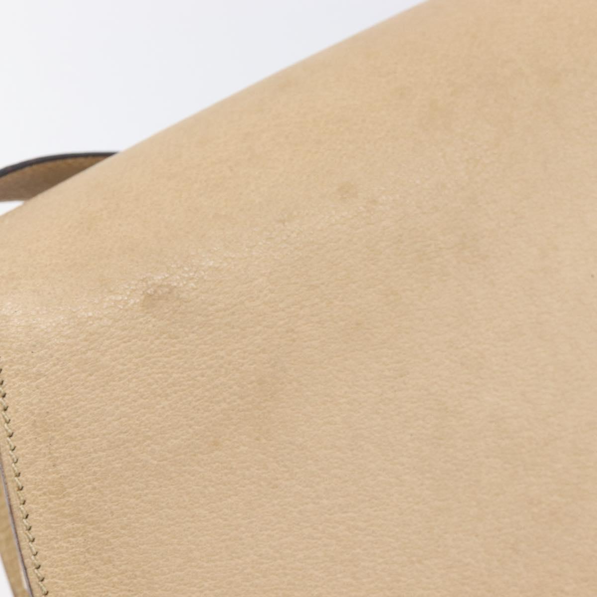 GUCCI Bamboo Shoulder Bag Leather Beige Gold 001 113 1529 Auth ep16289
