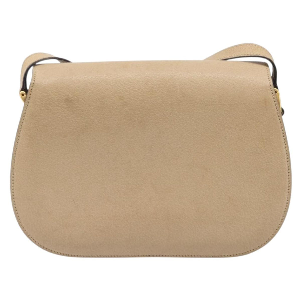 GUCCI Bamboo Shoulder Bag Leather Beige Gold 001 113 1529 Auth ep16289