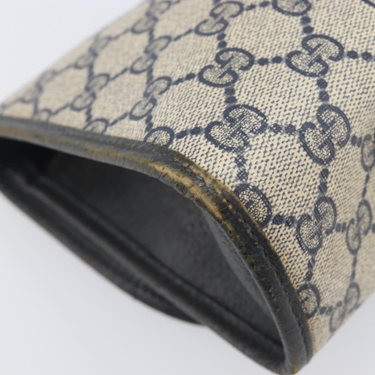GUCCI GG Supreme Sherry Line Clutch Bag PVC Navy Gold 89 01 030 Auth ep16293