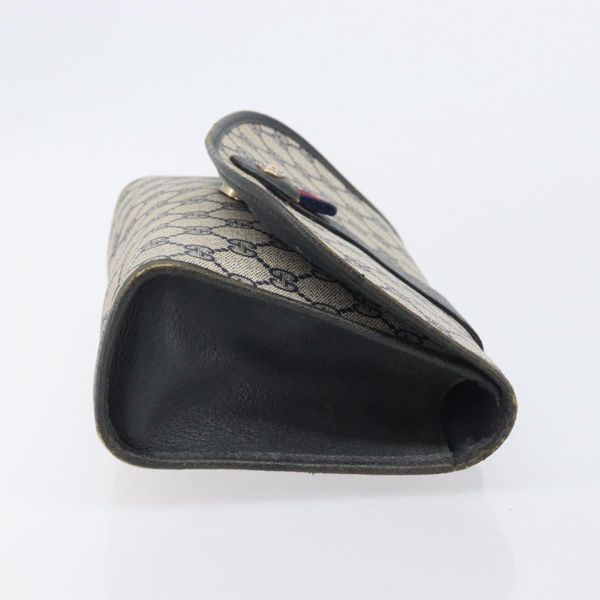 GUCCI GG Supreme Sherry Line Clutch Bag PVC Navy Gold 89 01 030 Auth ep16293