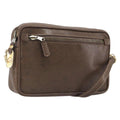 GUCCI Shoulder Bag Leather Brown Gold Auth ep16333