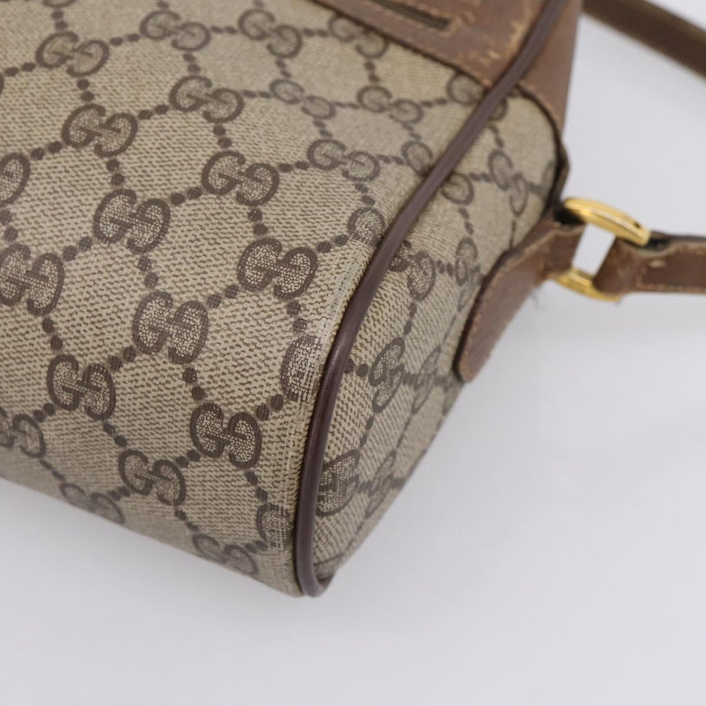 GUCCI GG Supreme Web Sherry Line Bag PVC Beige Gold 119 02 088 Auth ep16339