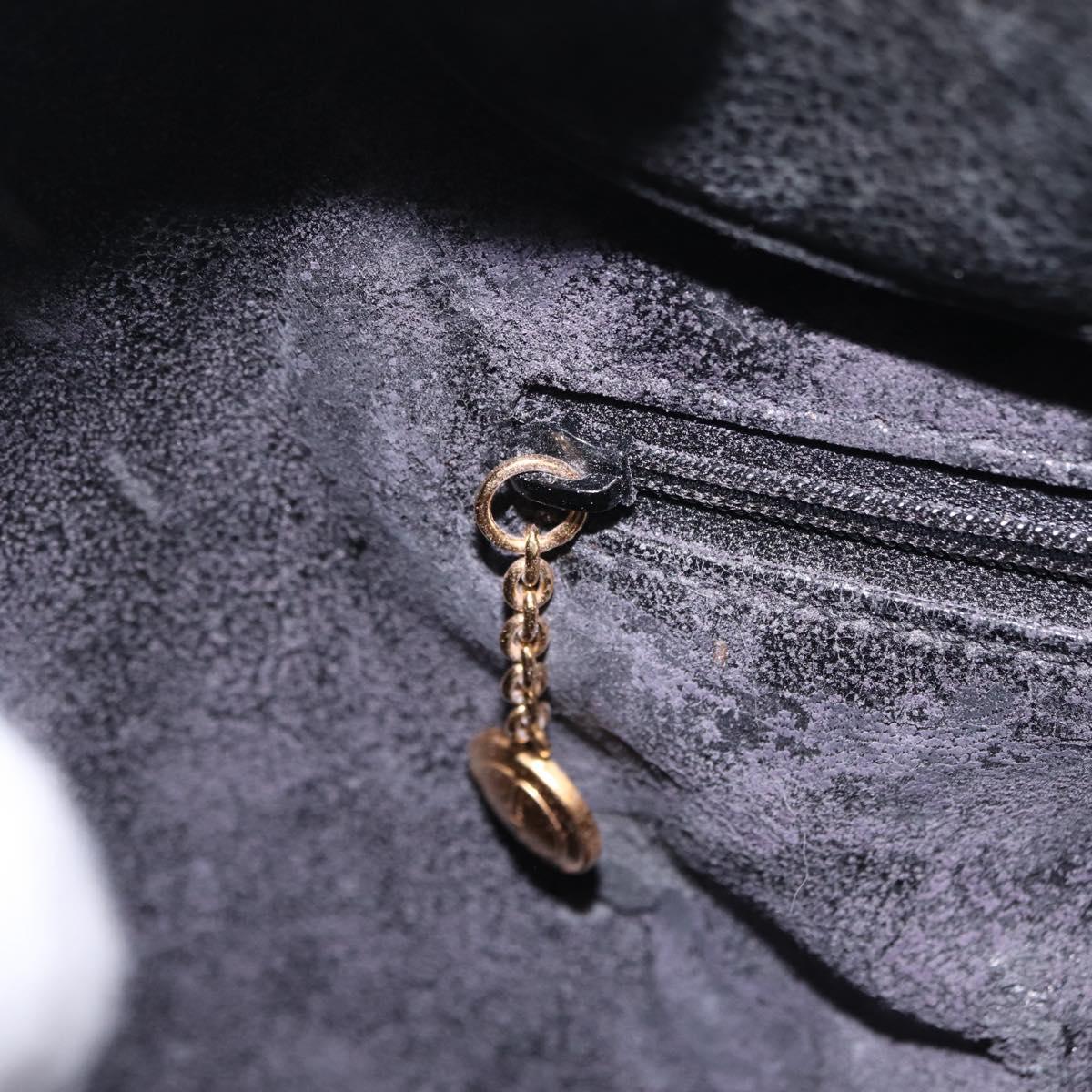 GUCCI Bamboo Hand Bag Suede Black Gold 002 123 0260 Auth ep16341