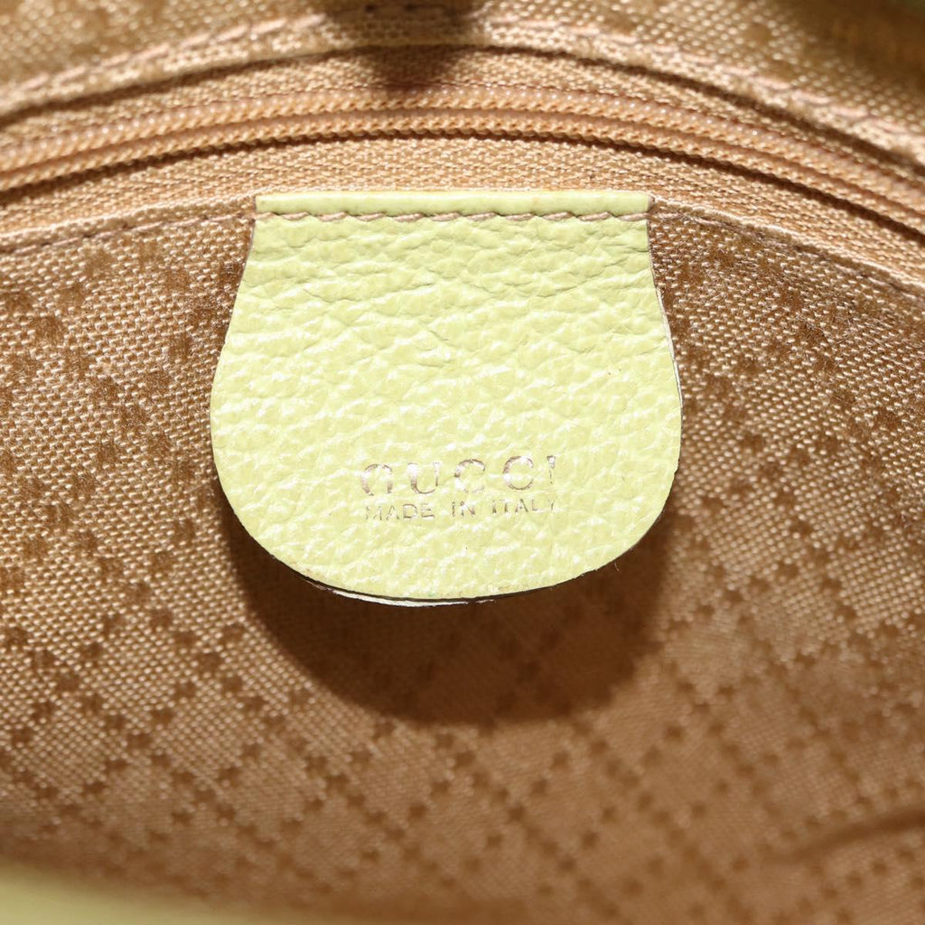 GUCCI Bamboo Hand Bag Suede 2way Green Gold 000 122 0316 Auth ep16342