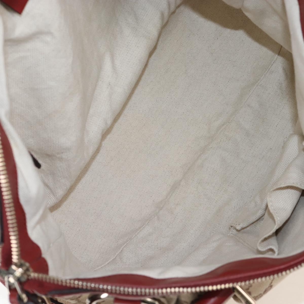 GUCCI GG Canvas Hand Bag 2way Beige Gold 247902 Auth ep16348V