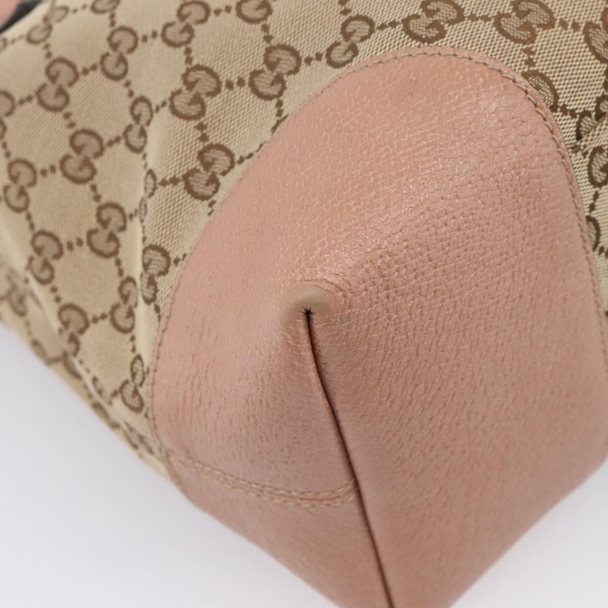 GUCCI GG Canvas Hand Bag 2way Beige Gold 353120 Auth ep16353
