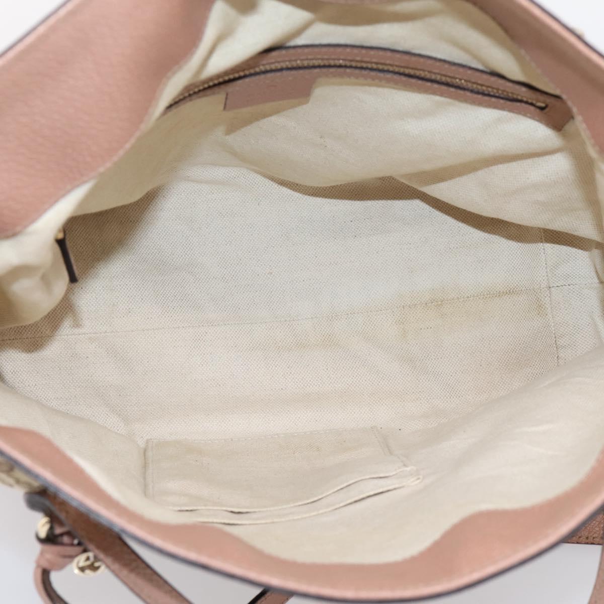 GUCCI GG Canvas Hand Bag 2way Beige Gold 353120 Auth ep16353