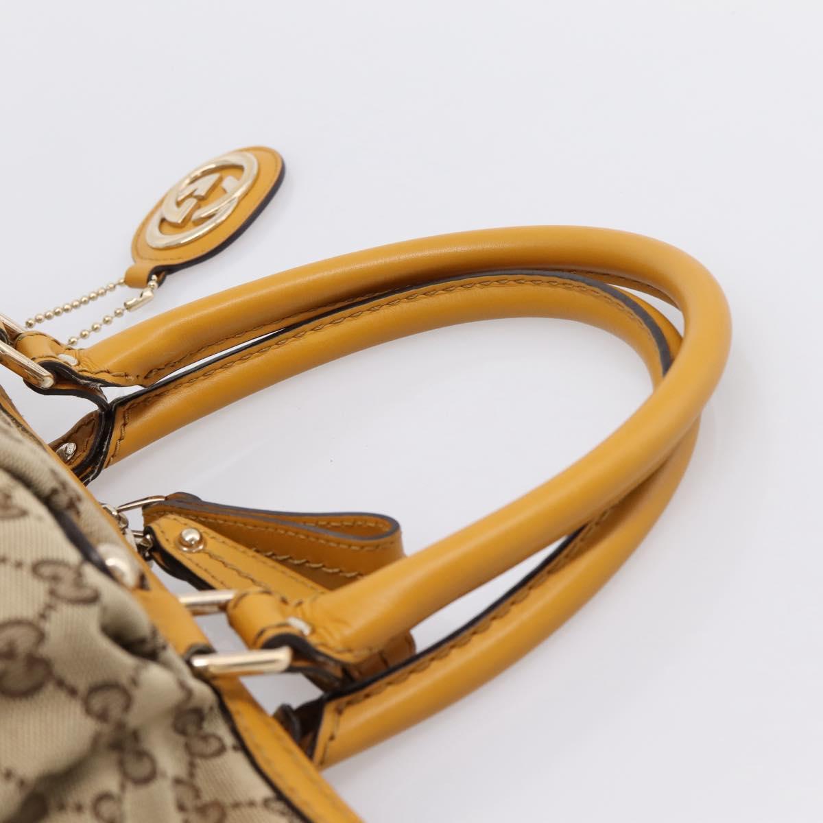 GUCCI GG Canvas Hand Bag 2way Beige Gold 247902 Auth ep16354