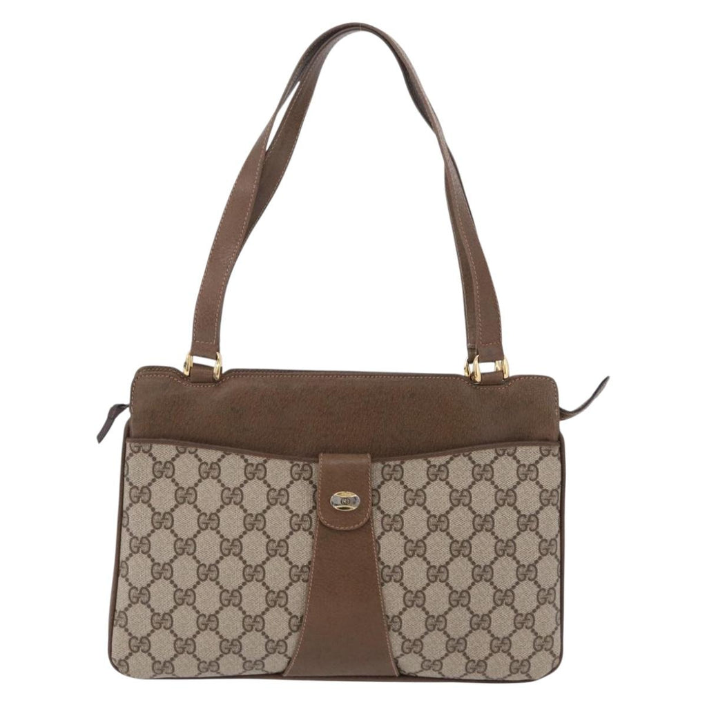 GUCCI GG Supreme Tote Bag PVC Beige Gold 86 02 021 Auth ep16415