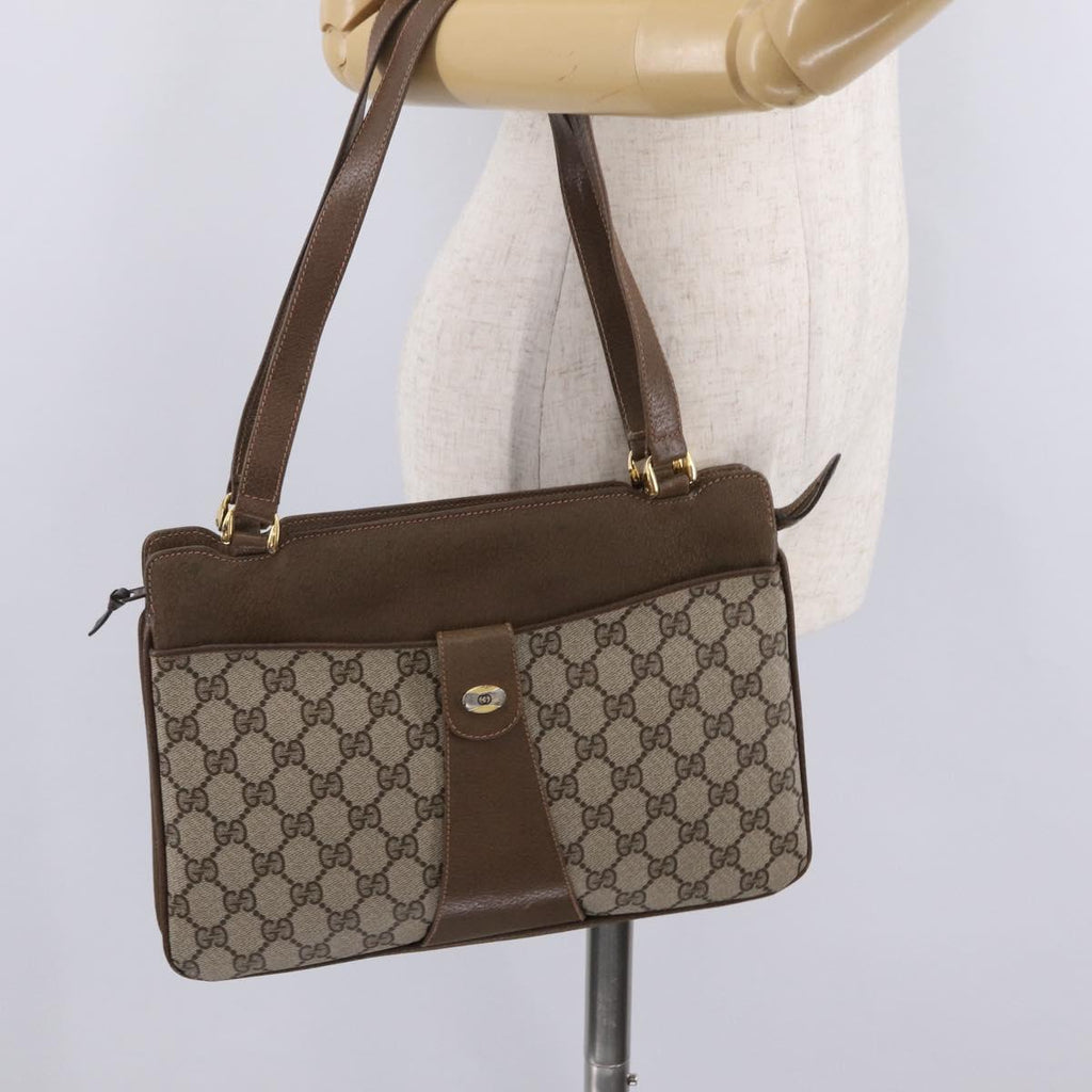 GUCCI GG Supreme Tote Bag PVC Beige Gold 86 02 021 Auth ep16415