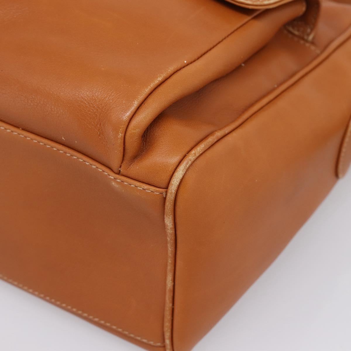 GUCCI Bamboo Shoulder Bag Leather Brown Gold Auth ep16426