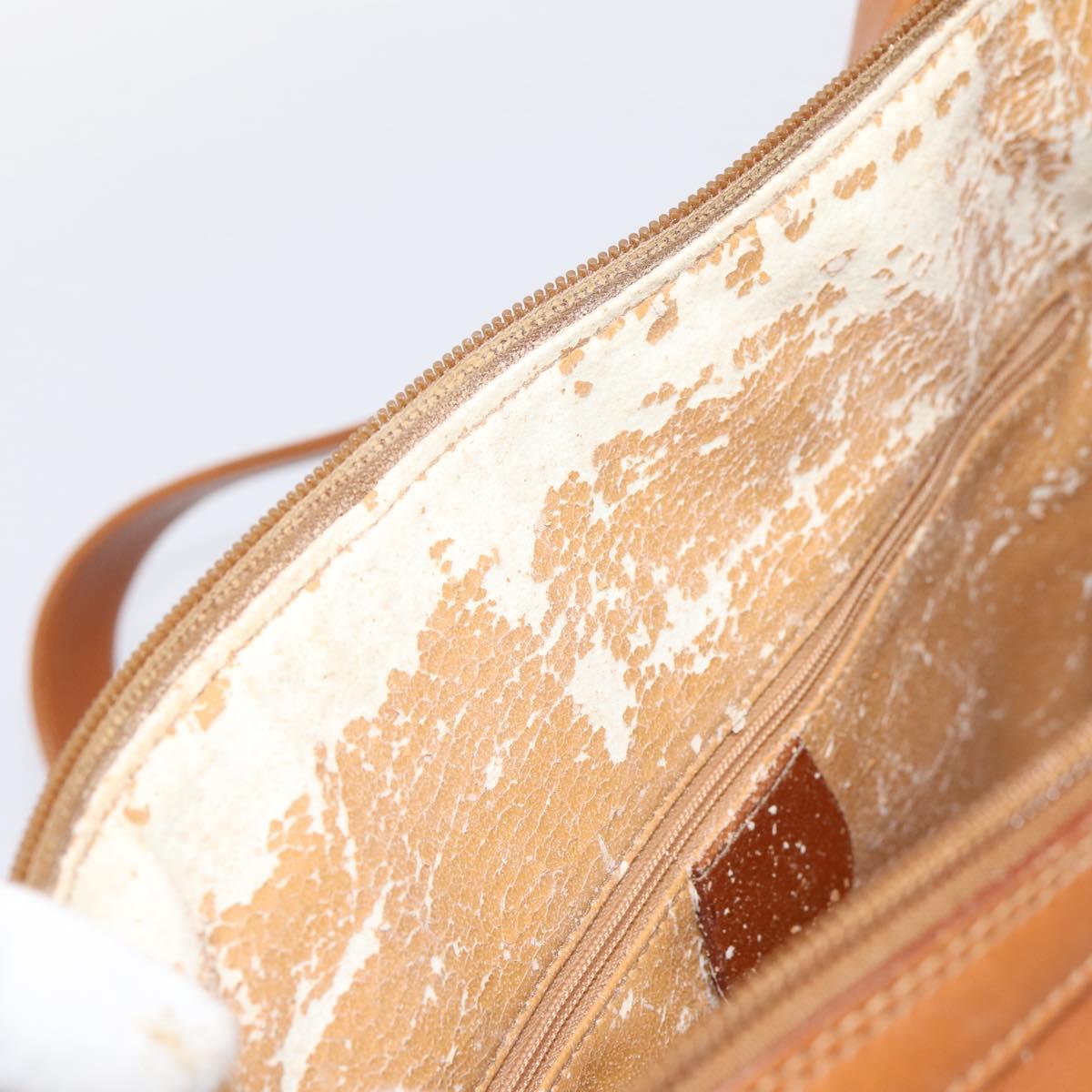 GUCCI Bamboo Shoulder Bag Leather Brown Gold Auth ep16426