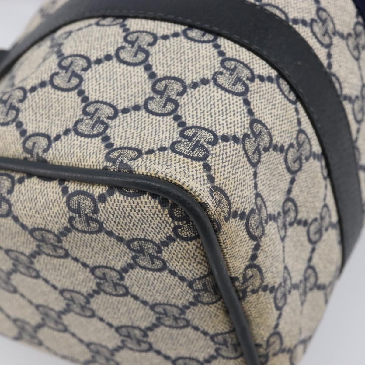 GUCCI GG Canvas Sherry Line Hand Bag Navy Gold 39 012 3841 Auth ep16475