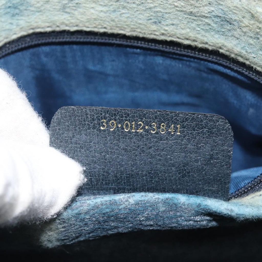 GUCCI GG Canvas Sherry Line Hand Bag Navy Gold 39 012 3841 Auth ep16475