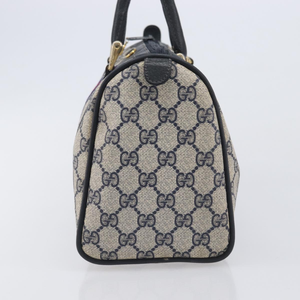GUCCI GG Canvas Sherry Line Hand Bag Navy Gold 39 012 3841 Auth ep16475