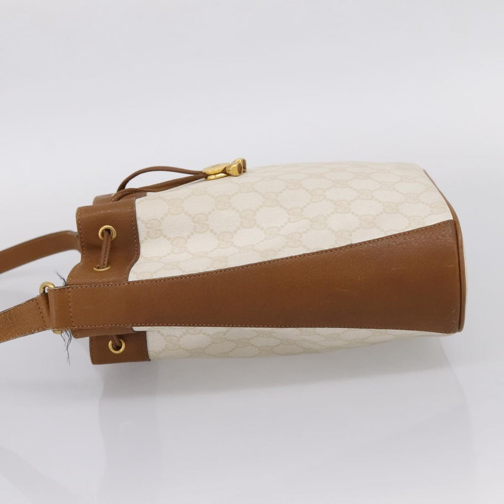 GUCCI GG Supreme Shoulder Bag PVC White Gold 41 02 034 Auth ep16476