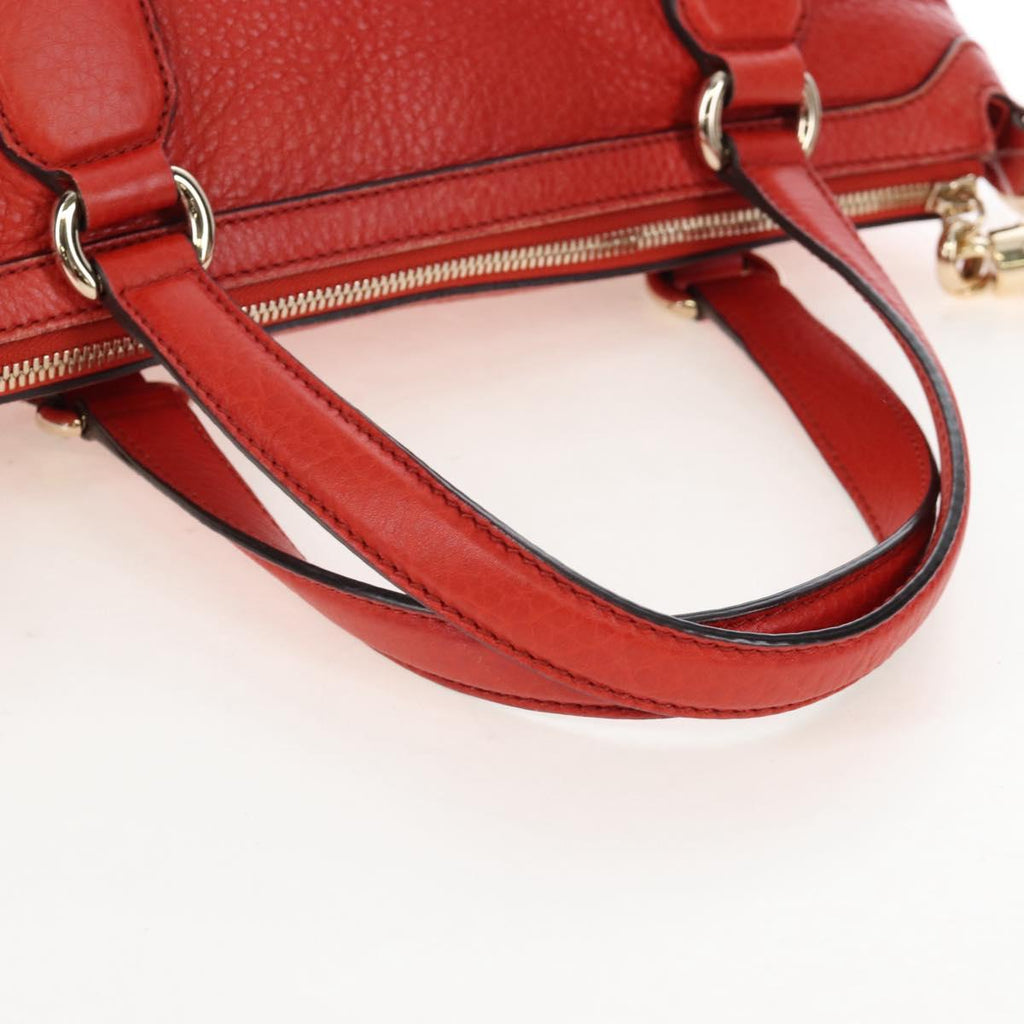 GUCCI Soho Hand Bag Leather 2way Orange Gold 308362 Auth ep16493A