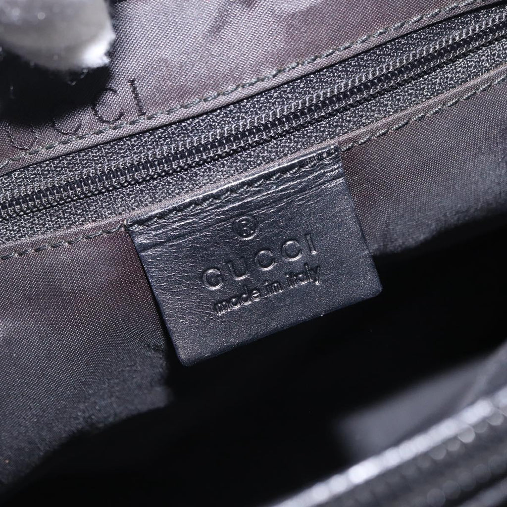 GUCCI Bamboo Tote Bag Nylon Black Silver 002 1016 Auth ep16523