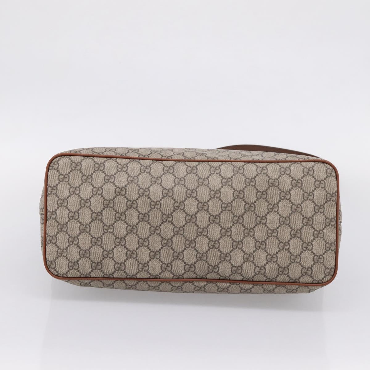 GUCCI GG Supreme Hand Bag PVC 2way Beige Gold Tone 453705 Auth ep16574M