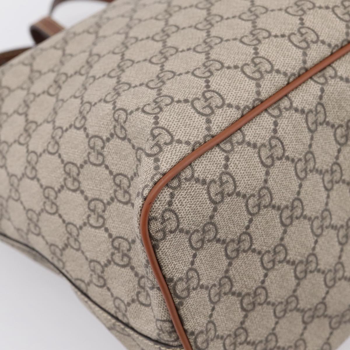 GUCCI GG Supreme Hand Bag PVC 2way Beige Gold Tone 453705 Auth ep16574M