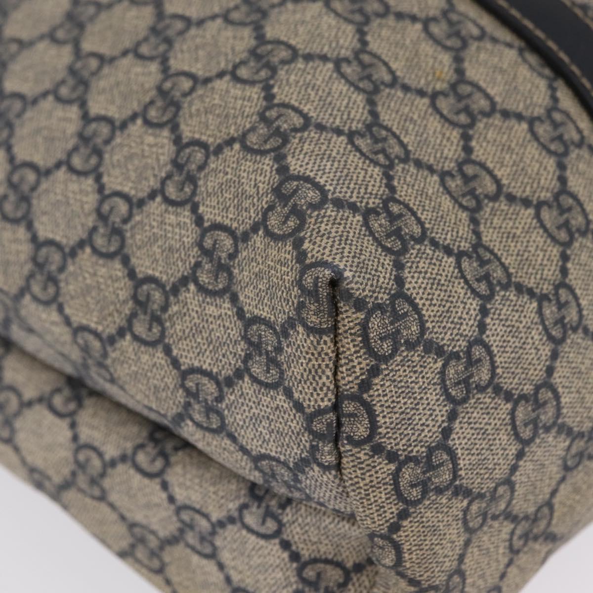 GUCCI GG Supreme Tote Bag PVC Navy Silver 223668 Auth ep16593A