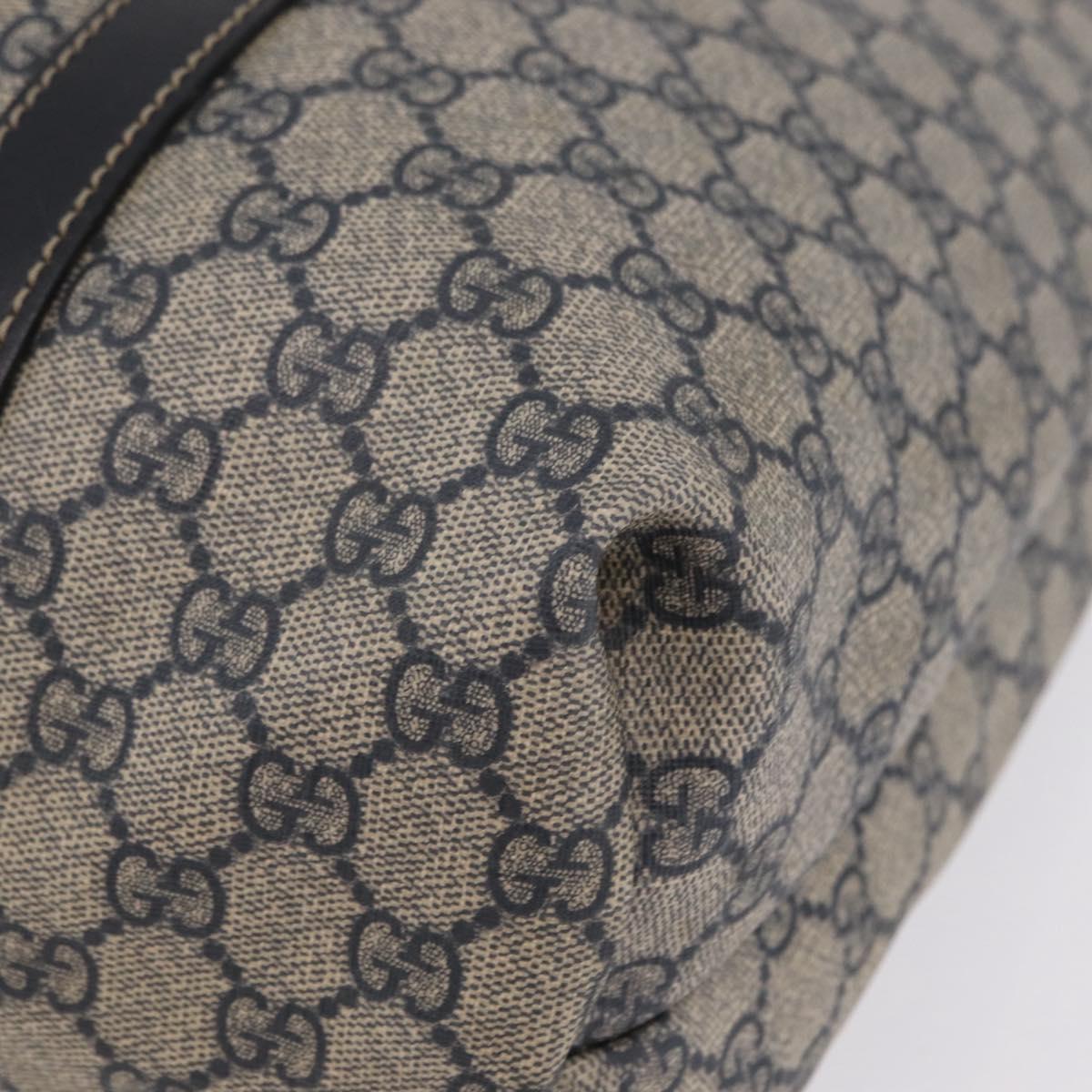GUCCI GG Supreme Tote Bag PVC Navy Silver 223668 Auth ep16593A