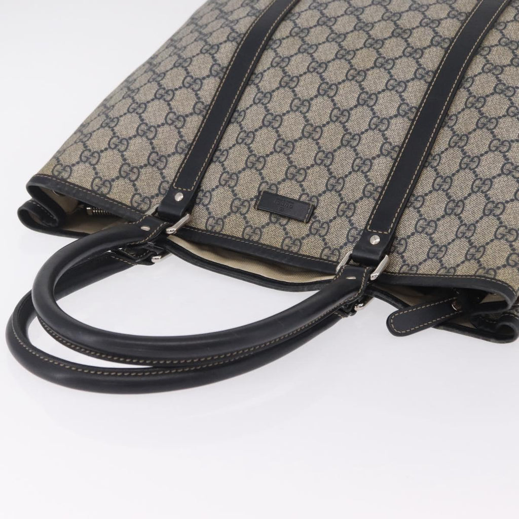 GUCCI GG Supreme Tote Bag PVC Navy Silver 223668 Auth ep16593A